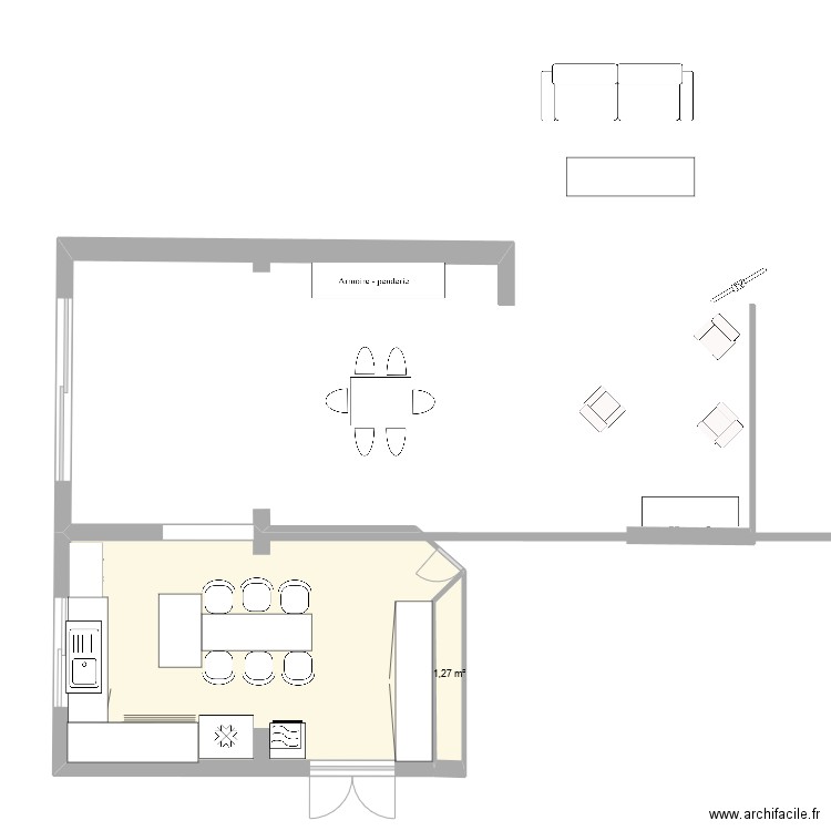 extension maison2. Plan de 2 pièces et 19 m2