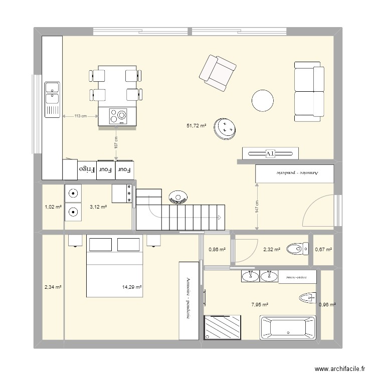 mini a frame. Plan de 14 pièces et 133 m2