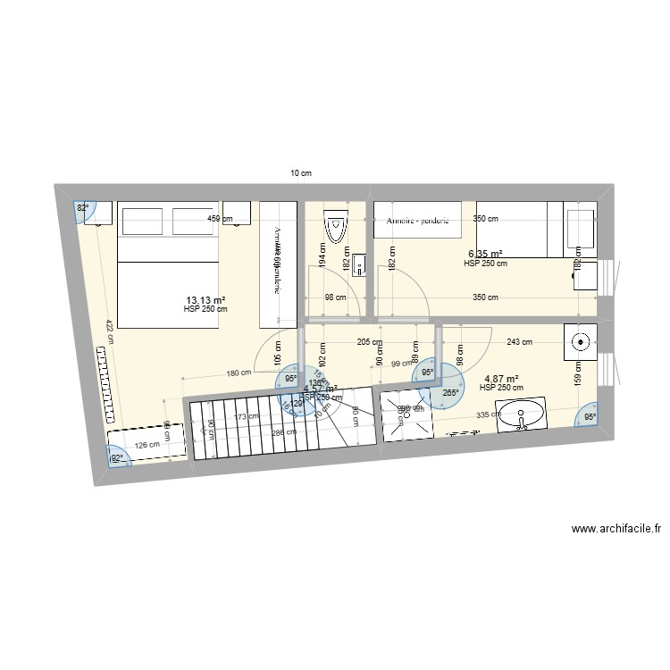 etage1TER. Plan de 4 pièces et 29 m2