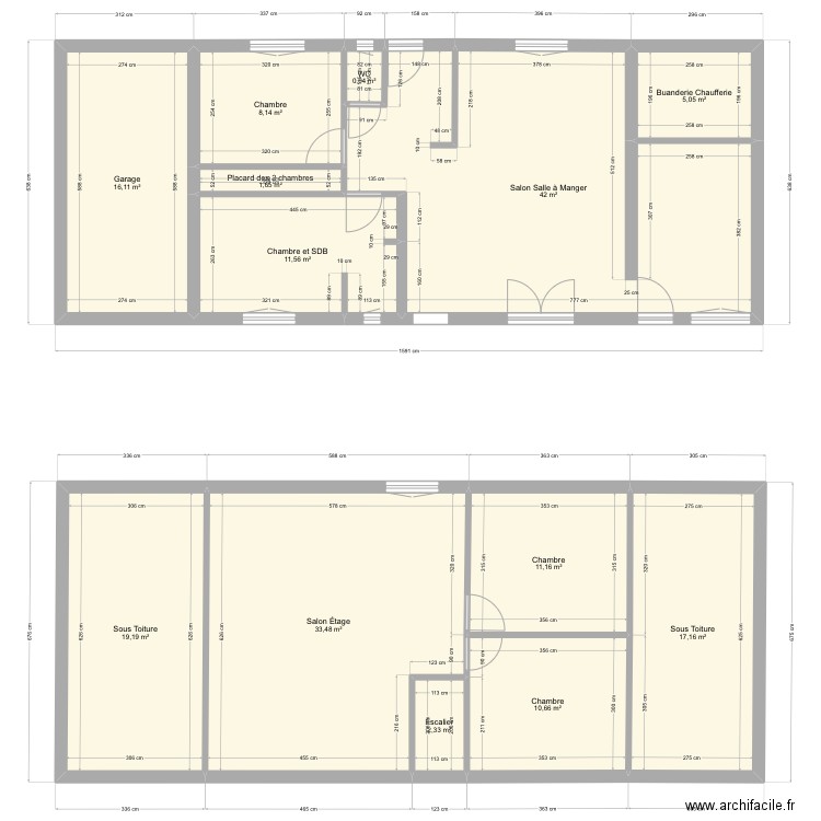 Maison Ally. Plan de 0 pièce et 0 m2