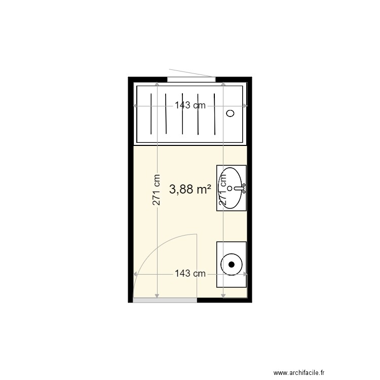 LAMBERT PATRICIA . Plan de 1 pièce et 4 m2