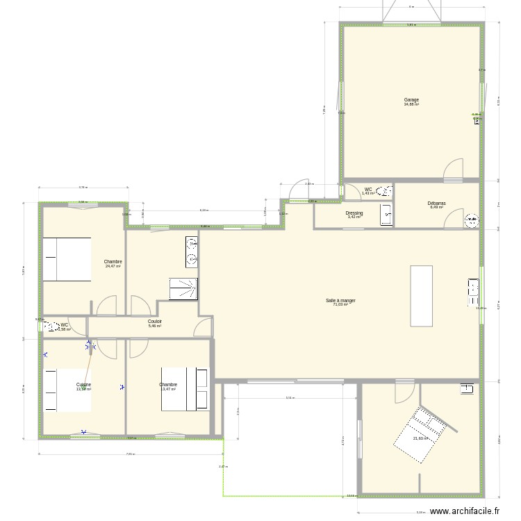 brenac fond de fouille. Plan de 11 pièces et 197 m2