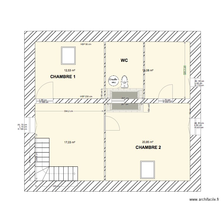 étage Préchac 2ème option. Plan de 0 pièce et 0 m2