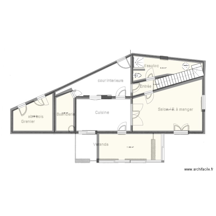 Aiguefonde rdc nu. Plan de 0 pièce et 0 m2