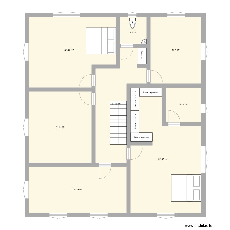 Maison Paris étage 02. Plan de 0 pièce et 0 m2