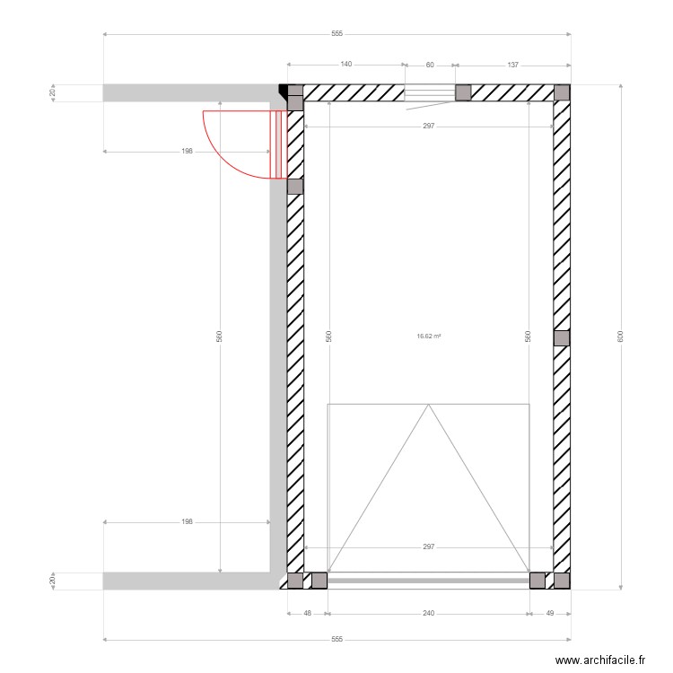 CHASLIN Florent. Plan de 1 pièce et 17 m2
