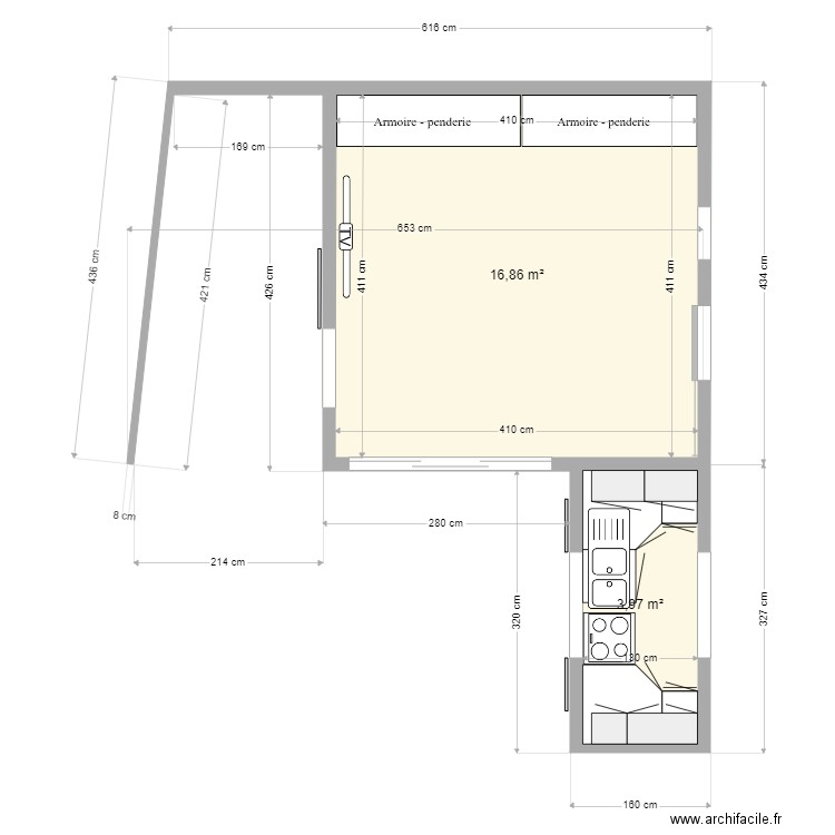 extension facade. Plan de 0 pièce et 0 m2