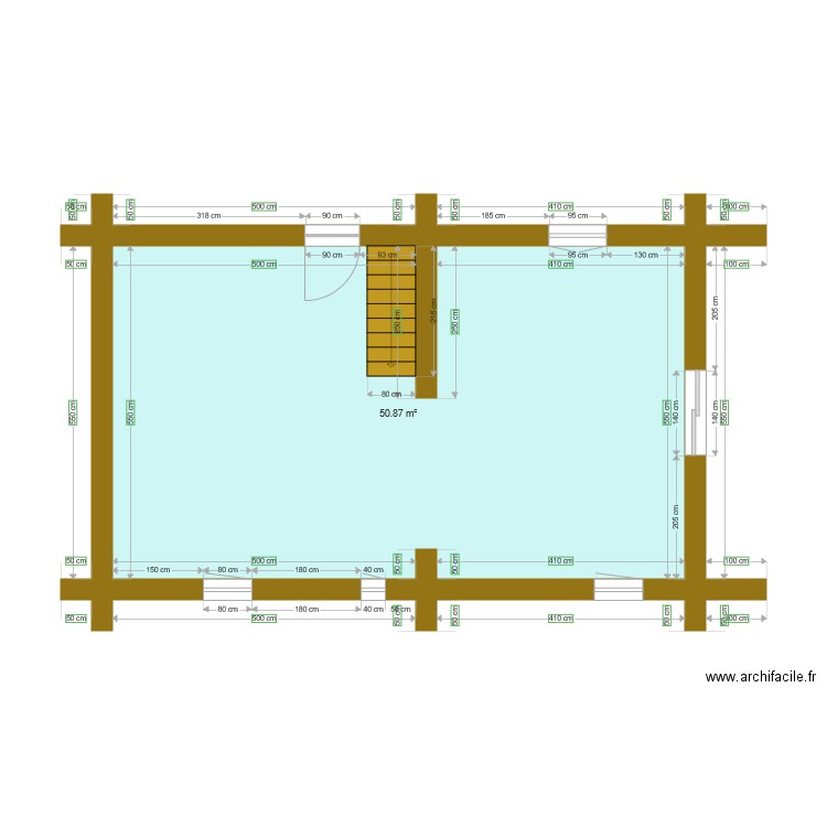 Chalet en rondins 50 m2 Mourier. Plan de 0 pièce et 0 m2