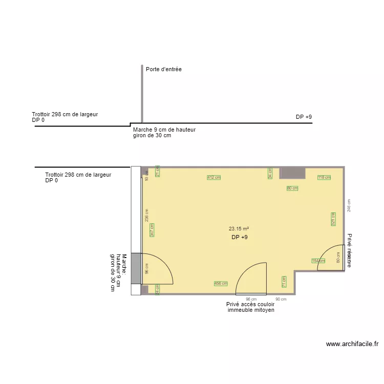 SEEDHI AVANT TRAVAUX. Plan de 