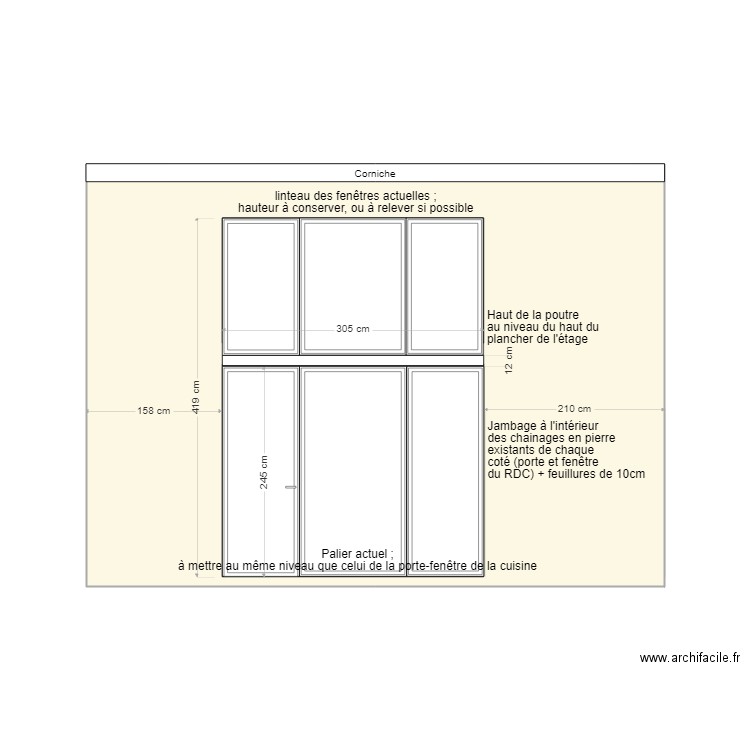 Facade sud v3. Plan de 0 pièce et 0 m2