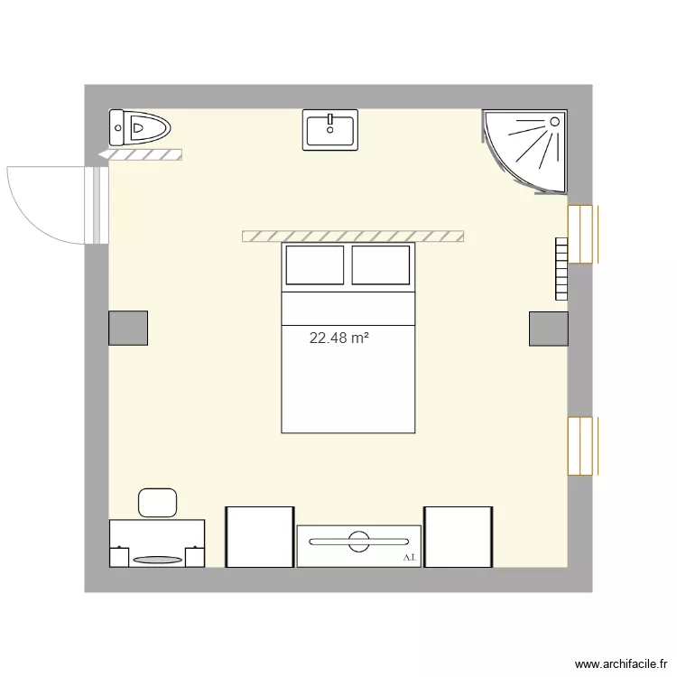 Chambre a sous sol metre a jour dimenssion . Plan de 