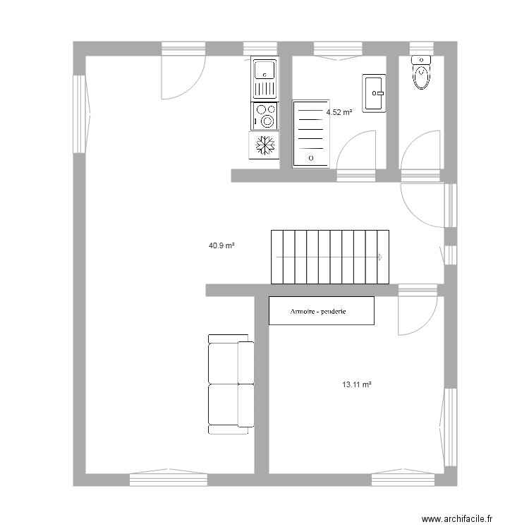 Plan 1er étage maison Châtenois. Plan de 0 pièce et 0 m2