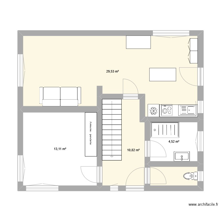 Plan 1er étage maison Châtenois. Plan de 0 pièce et 0 m2