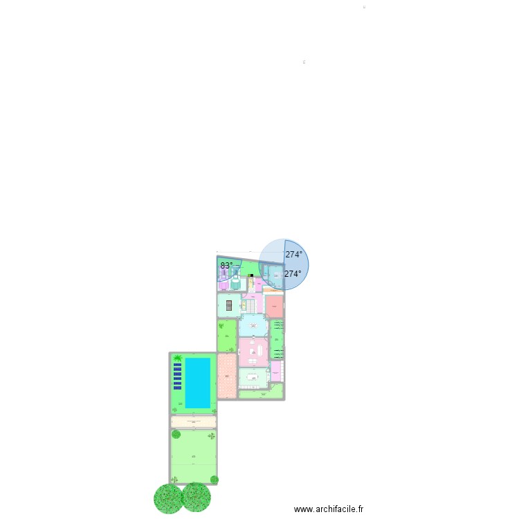 GARAUC Masse. Plan de 23 pièces et 578 m2