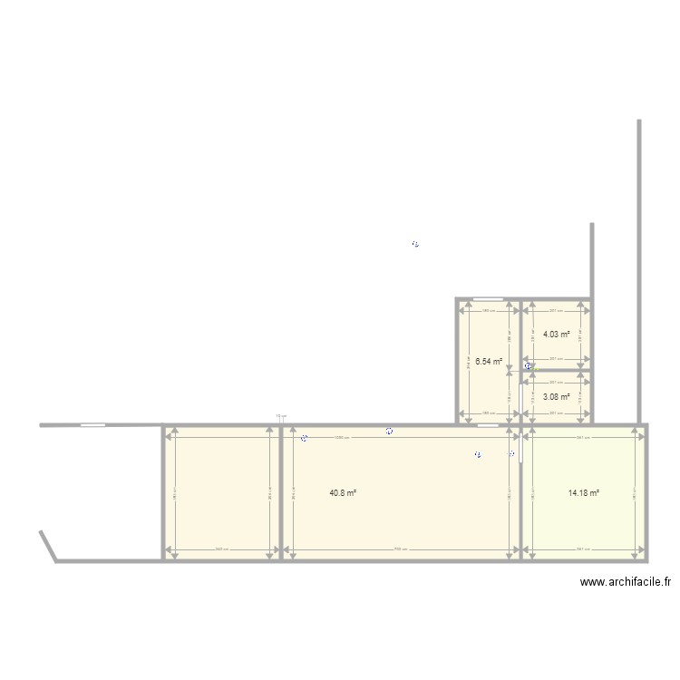 3e étage. Plan de 5 pièces et 69 m2