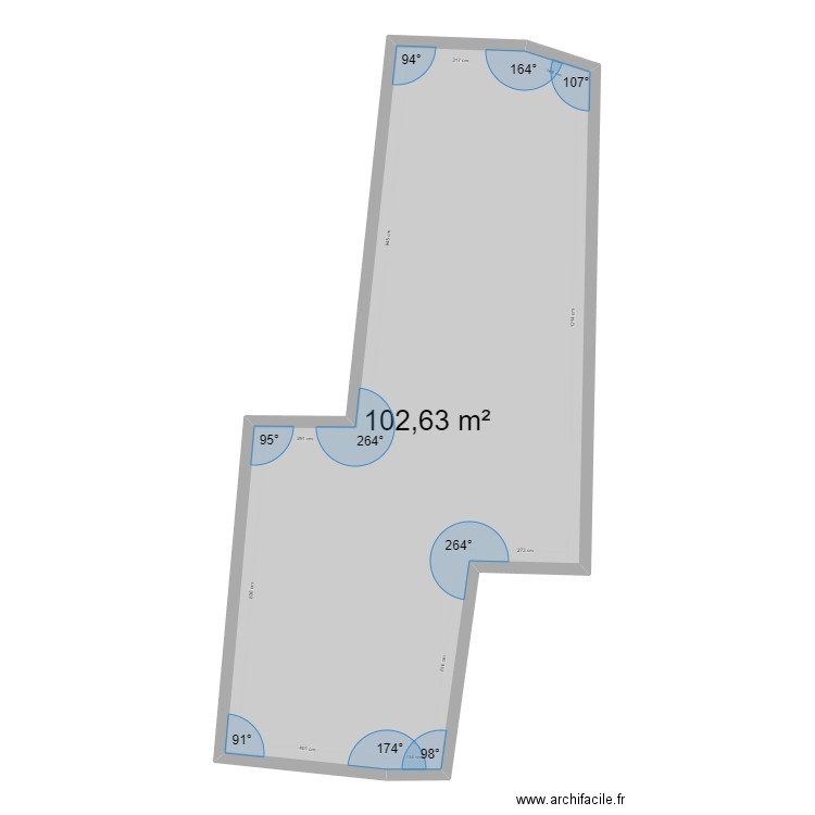 plan cadastre . Plan de 1 pièce et 103 m2