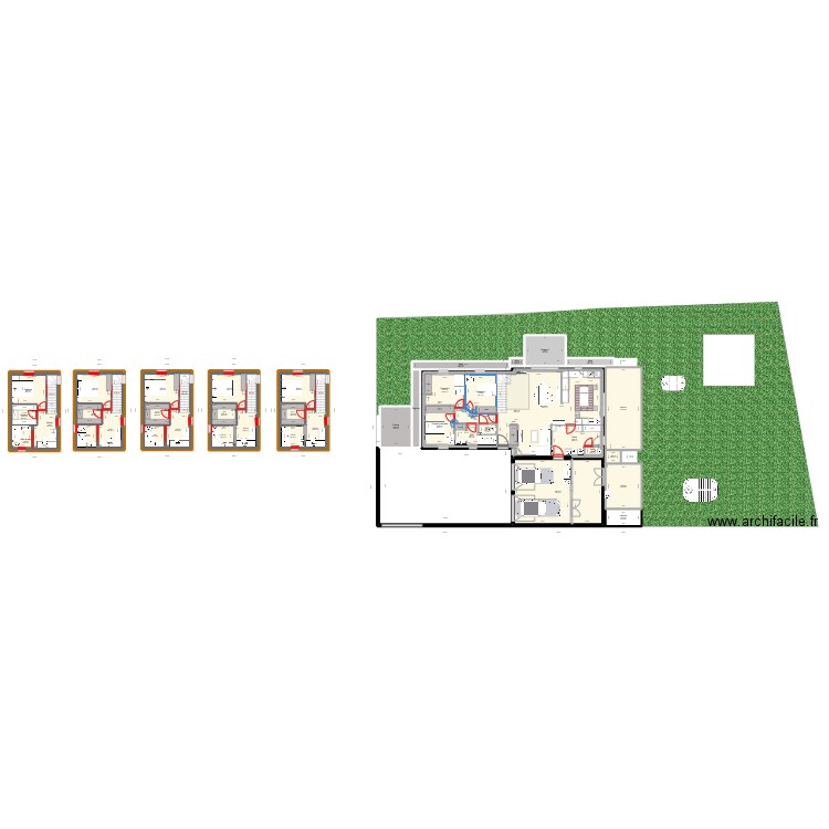 Maison 6. Plan de 51 pièces et 722 m2