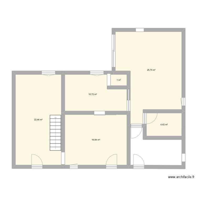 rdc maison. Plan de 6 pièces et 81 m2