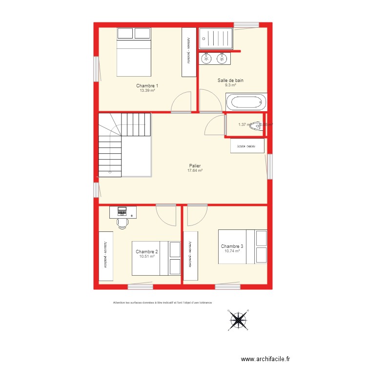 BI1660 étage non côté. Plan de 0 pièce et 0 m2