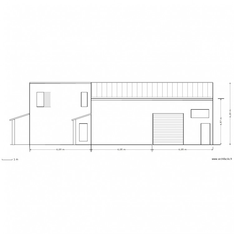 facade sud projet avec hautvent. Plan de 0 pièce et 0 m2