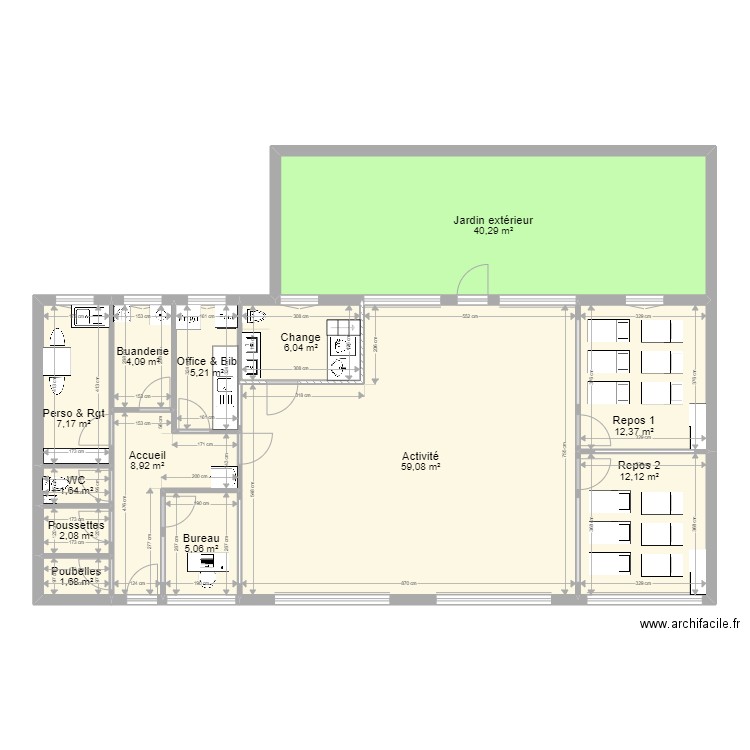 Juvisy Wurtz PROJET V ArL 210422 MEUBLE. Plan de 13 pièces et 166 m2