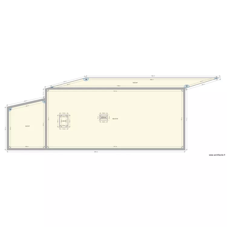 Facade cot&eacute; voisin origine. Plan de 