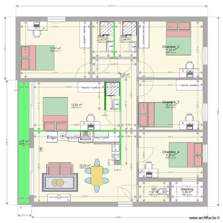Projet Coloc Cours de bilbao_Projet&eacute;. Plan de 