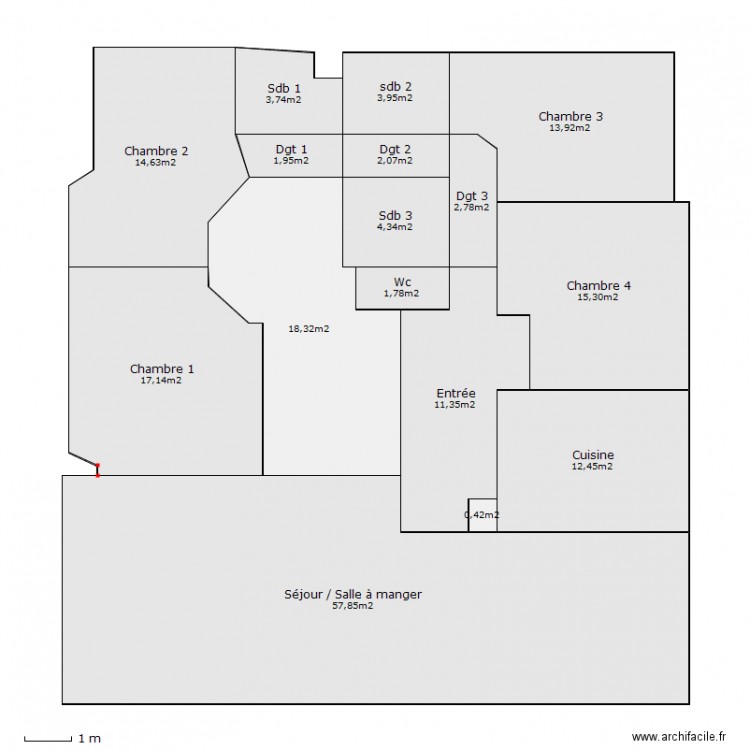 chartran. Plan de 0 pièce et 0 m2