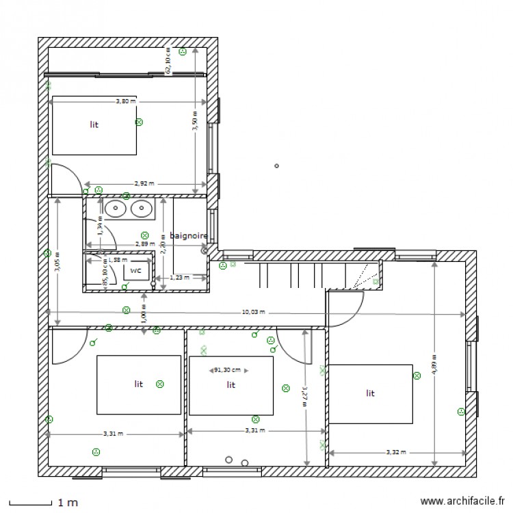 1 etage projet 2O16. Plan de 0 pièce et 0 m2