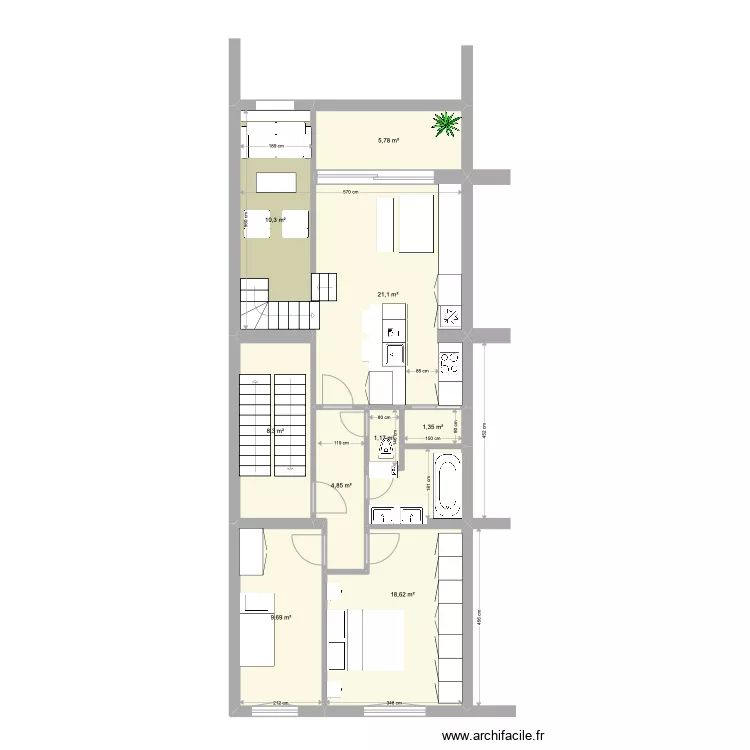 Banning 83 1e &eacute;tage. Plan de 0 pièce et 0 m2