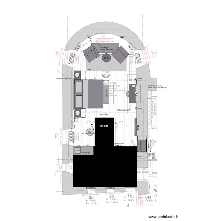 Chambre 1 Faux Plafond . Plan de 0 pièce et 0 m2