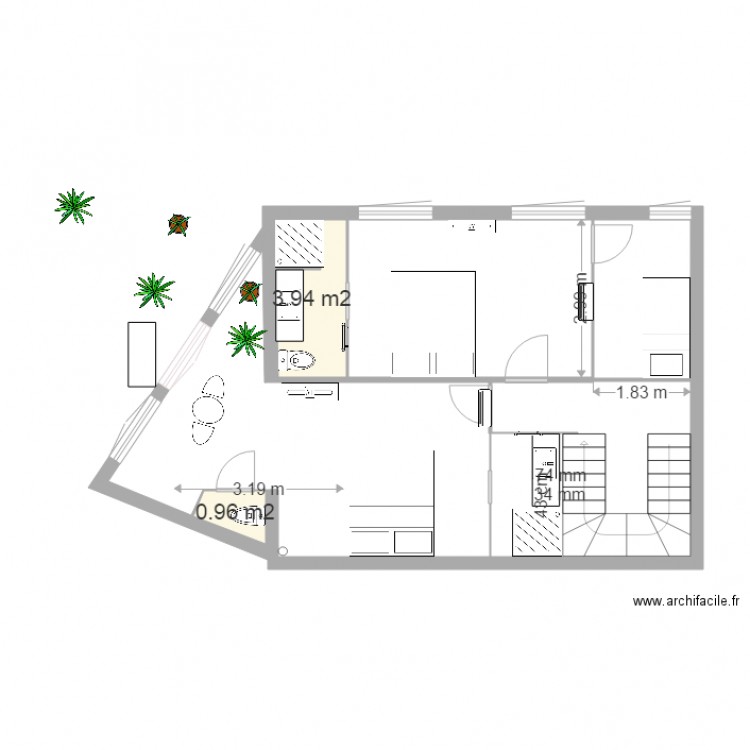 chambre fille 2. Plan de 0 pièce et 0 m2