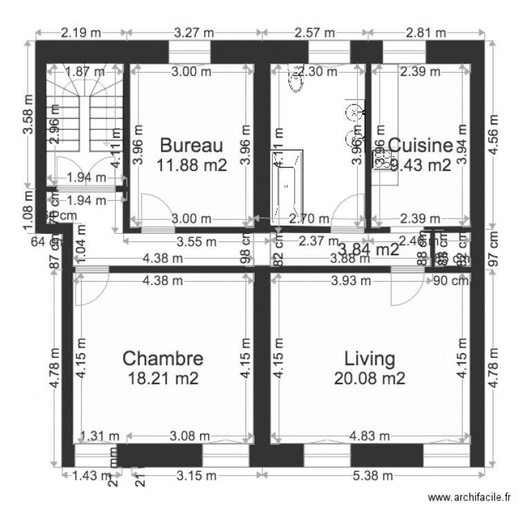 APPARTEMENT 4A  1ere étage. Plan de 0 pièce et 0 m2