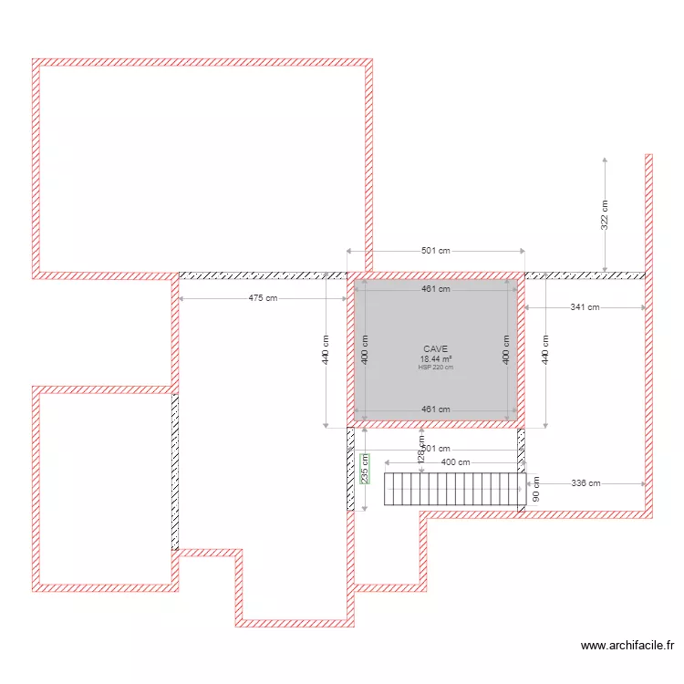Gueux RDC Ma&ccedil;onnerie. Plan de 