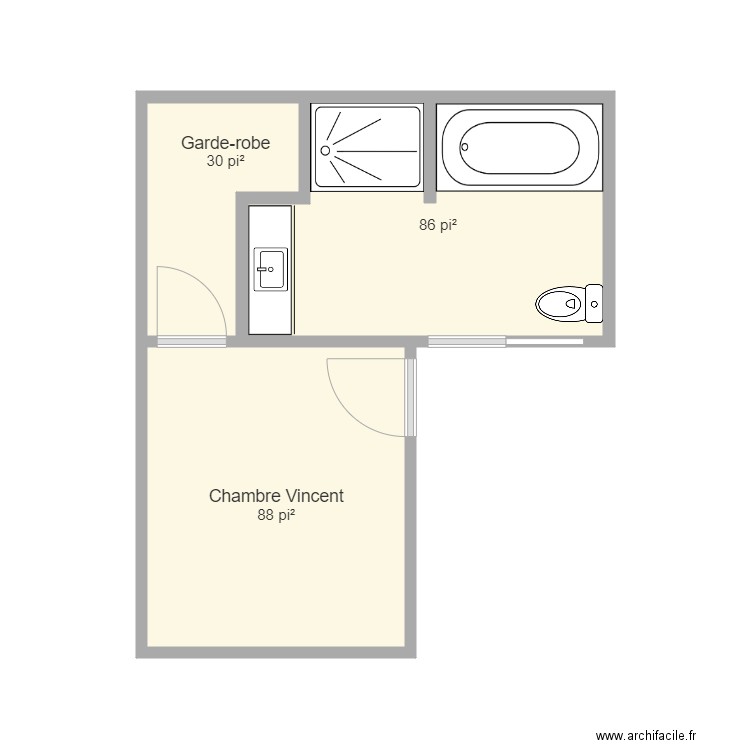 Salle de bain actuelle. Plan de 0 pièce et 0 m2