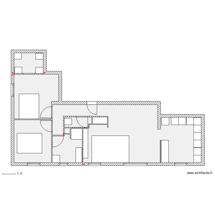 Appartement vide. Plan de 