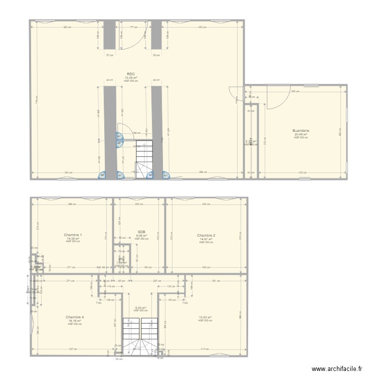 Maison Fauville. Plan de 0 pièce et 0 m2