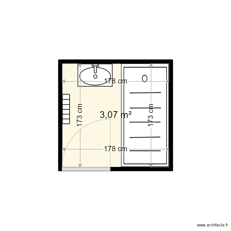 LEWANDOWICZ ISABELLE . Plan de 1 pièce et 3 m2