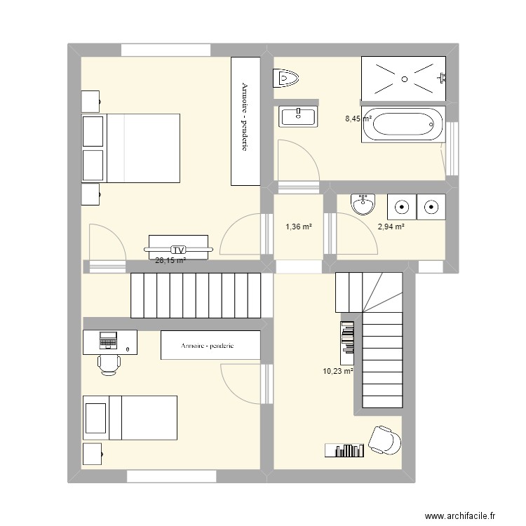 138 1er etage. Plan de 0 pièce et 0 m2
