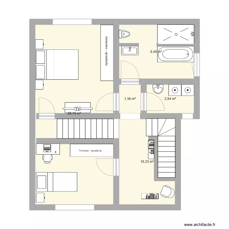 138 1er etage. Plan de 
