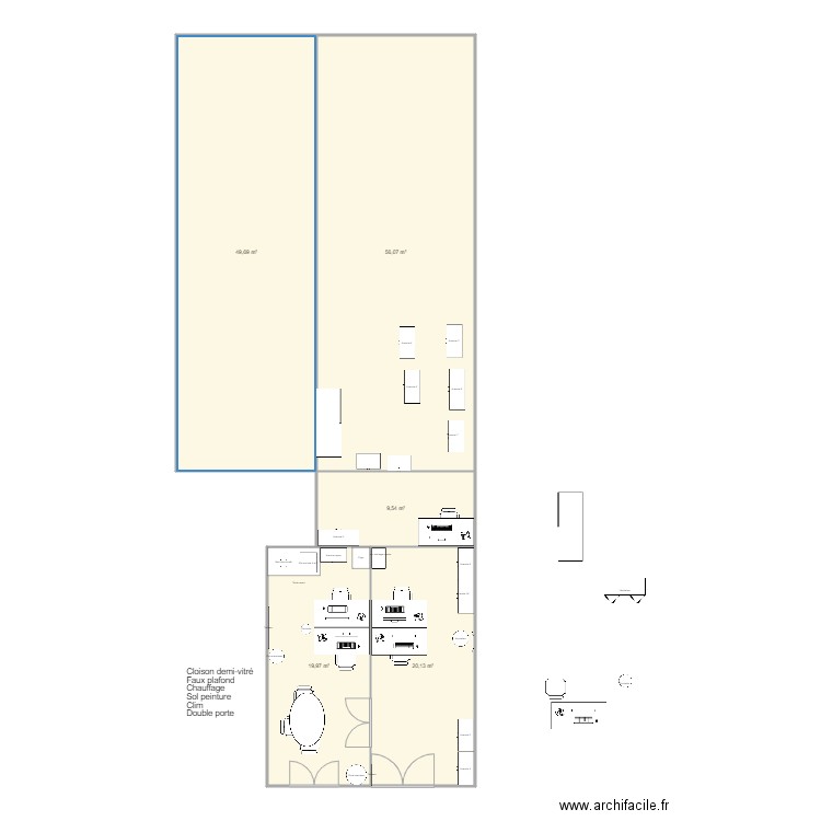 3.0 Atelier Maintenance + Soudure. Plan de 5 pièces et 155 m2