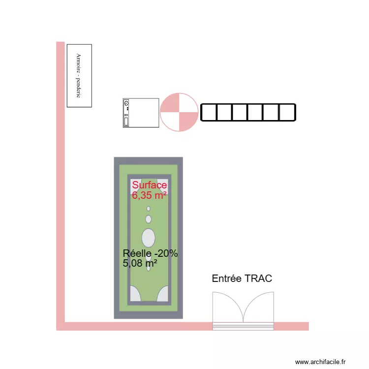 Table verte. Plan de 