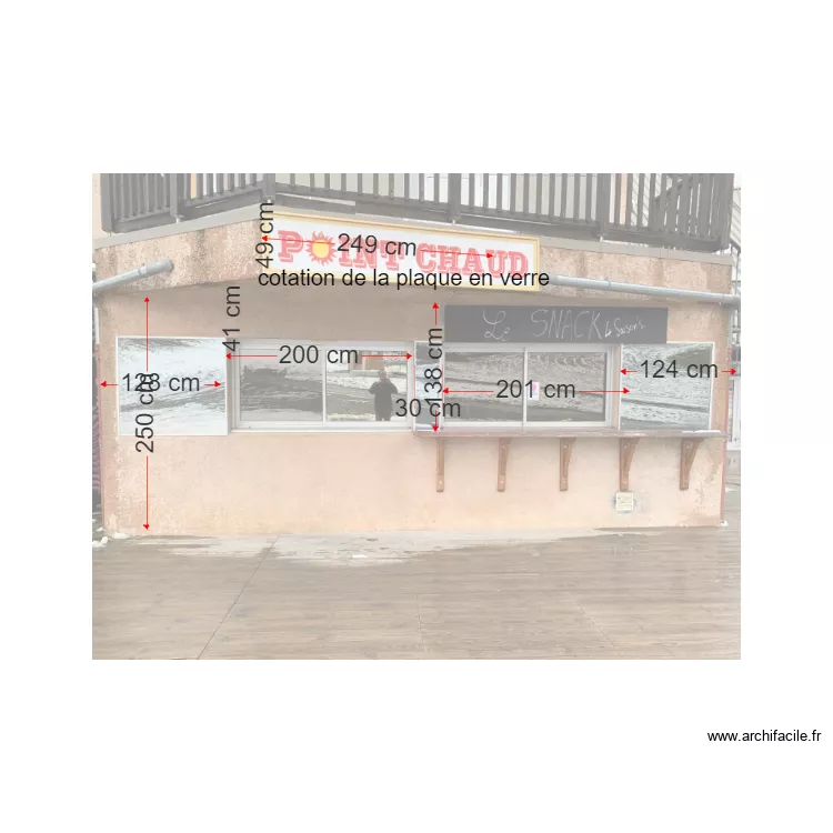 facade snack. Plan de 