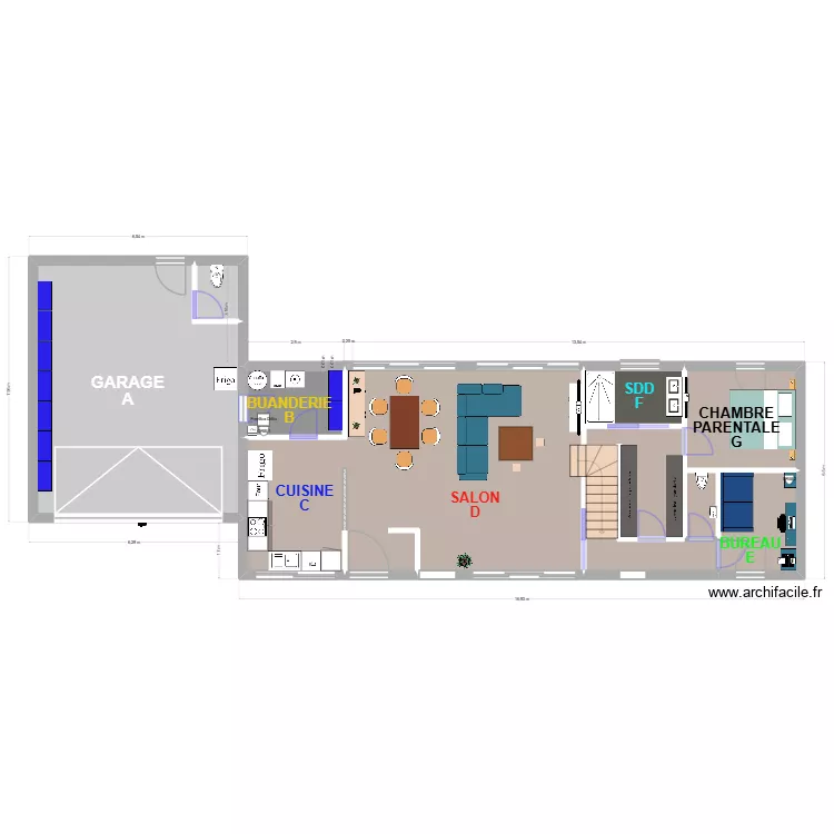 MAISON BEAUFORT RDC PLAN. Plan de 