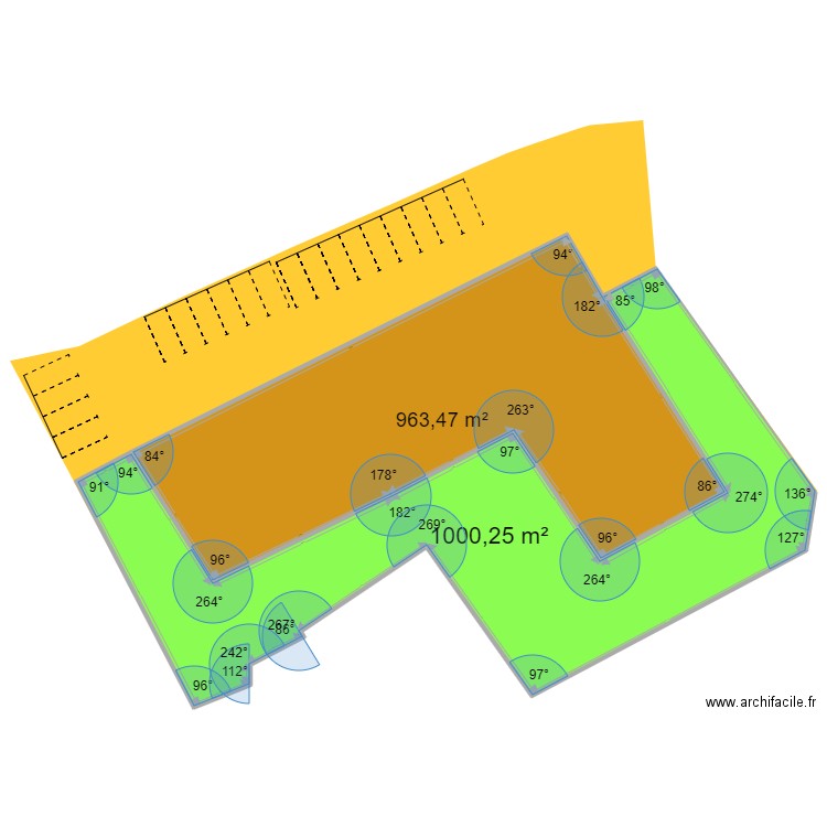 Nîmes 10. Plan de 2 pièces et 1964 m2