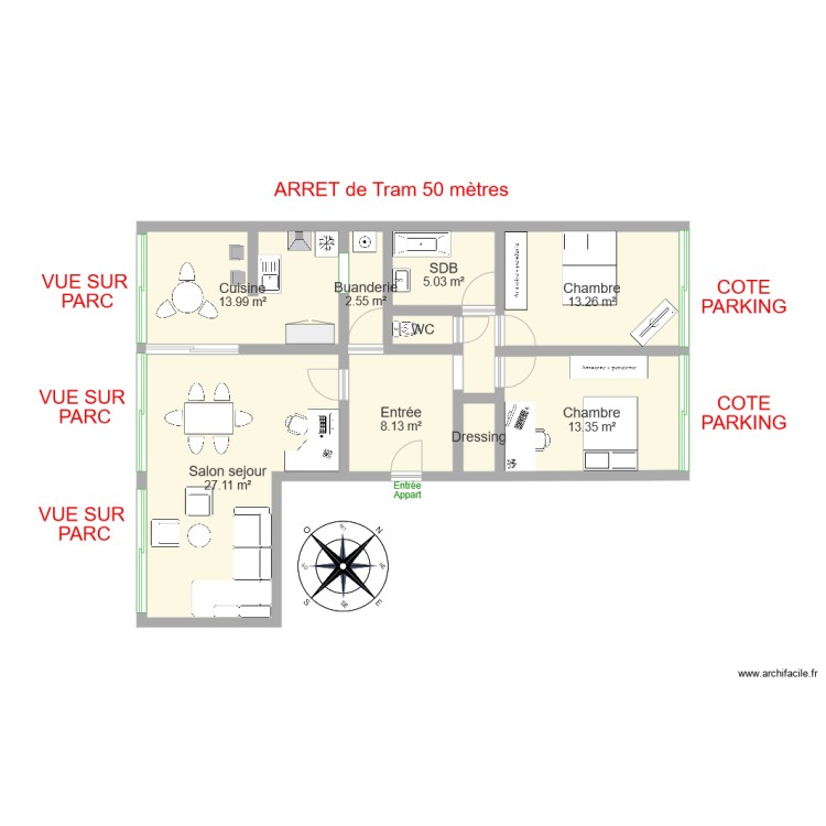 KENNEY. Plan de 0 pièce et 0 m2