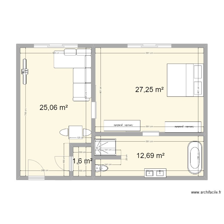 Suite v2. Plan de 4 pièces et 67 m2