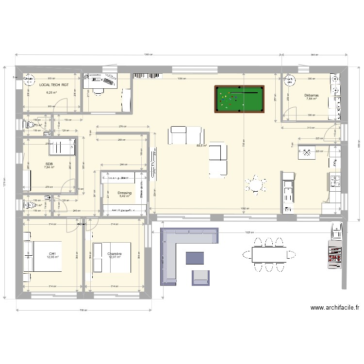 MERVEILLE4BIS. Plan de 9 pièces et 144 m2