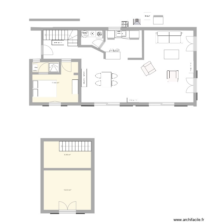 plan maison en longueur à étage Plan dessiné par Laulo83 — free download