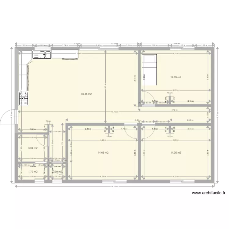 maison type F4. Plan de 